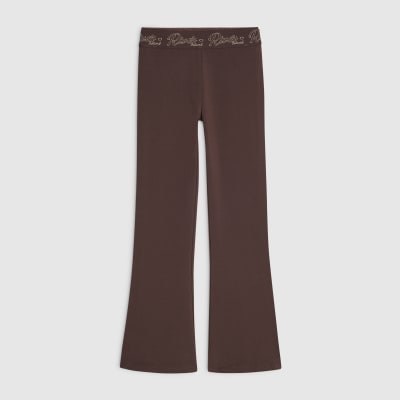 Girls Brown RI Flared Leggings