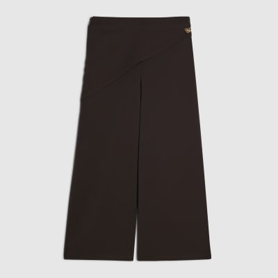 Girls Brown Scarf Trousers