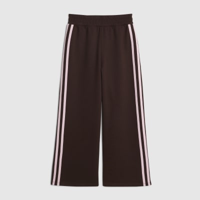 Girls Brown Side Stripe Joggers