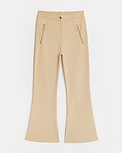 Girls brown wide leg trousers