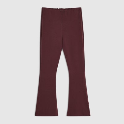 Girls Burgundy Flare Trousers