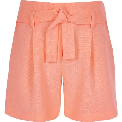 river island coral shorts