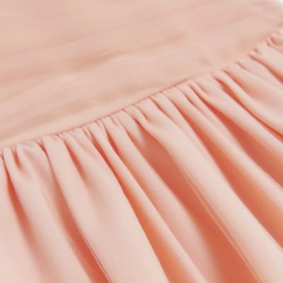 Girls coral bubble hem top