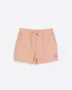 Girls coral pull on shorts