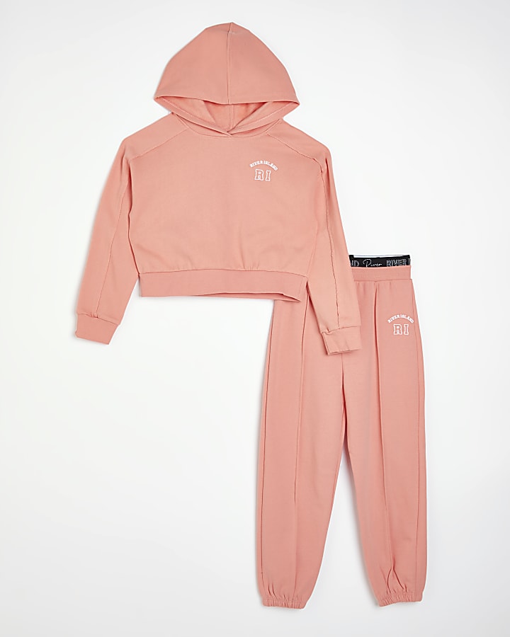 Girls Coral RI branded Hoodie and Jogger Set
