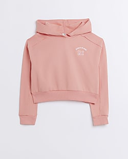 Girls coral RI branded hoodie