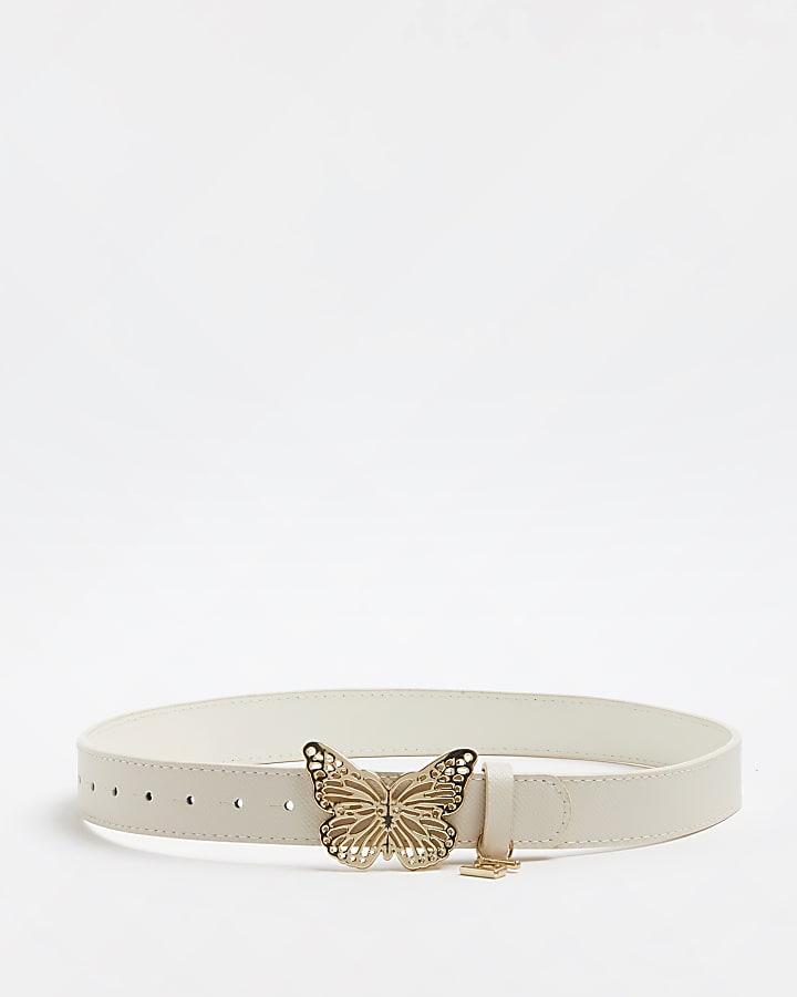 Girls cream butterfly belt