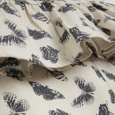 Girls cream butterfly skirt skirt