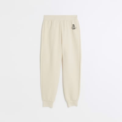 Cream discount cuffed joggers