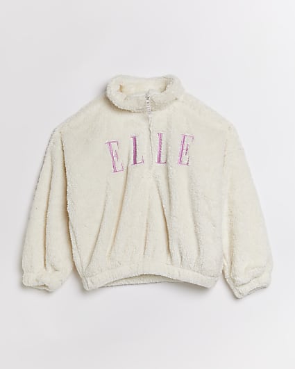 Girls cream Elle cinched sweatshirt