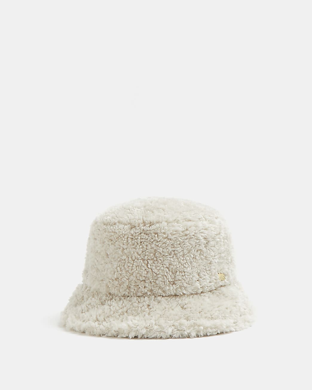 Girls cream faux fur bucket hat