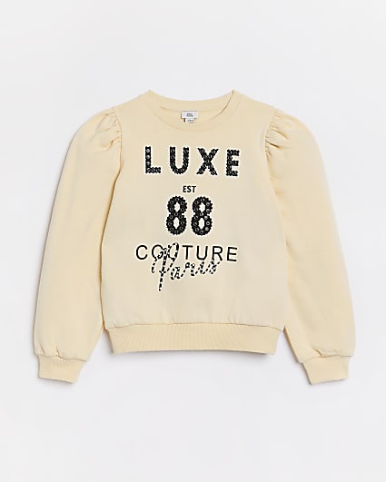 Girls cream 'Luxe' sweatshirt