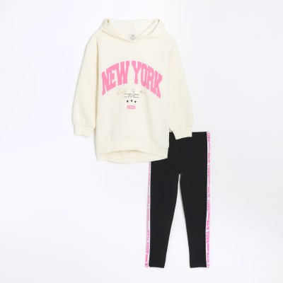 Girls White New York City Hoodie