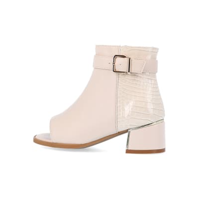 Girls peep outlet toe booties