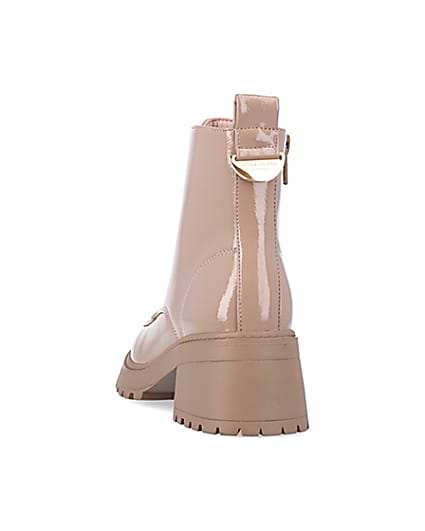 360 degree animation of product Girls cream patent heeled boots frame-8