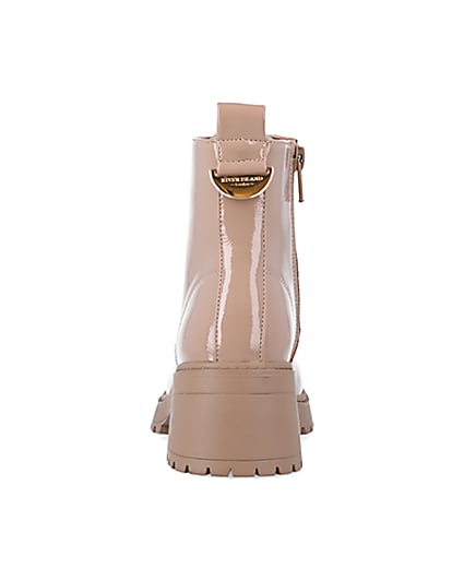 360 degree animation of product Girls cream patent heeled boots frame-9