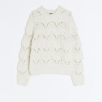 Cream on sale embellished jumper