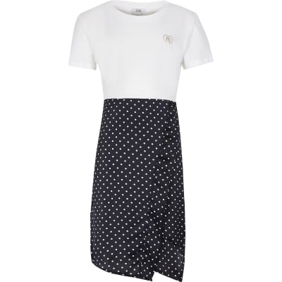 black and white polka dot dress river island