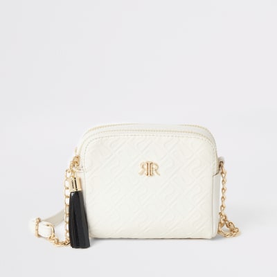 ladies white cross body bag