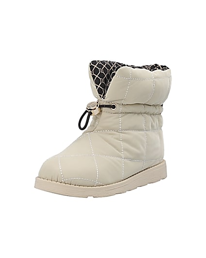 360 degree animation of product Girls cream RI puffer snow boots frame-0