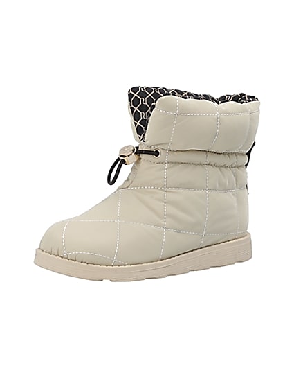 360 degree animation of product Girls cream RI puffer snow boots frame-1