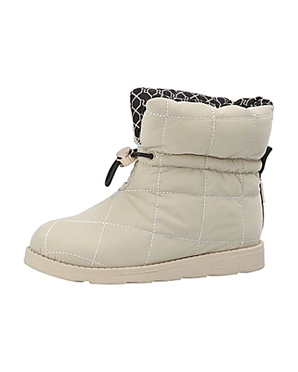 360 degree animation of product Girls cream RI puffer snow boots frame-2