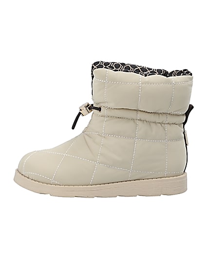 360 degree animation of product Girls cream RI puffer snow boots frame-3