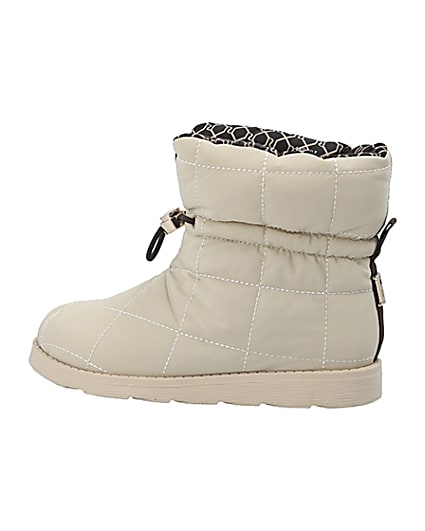 360 degree animation of product Girls cream RI puffer snow boots frame-4