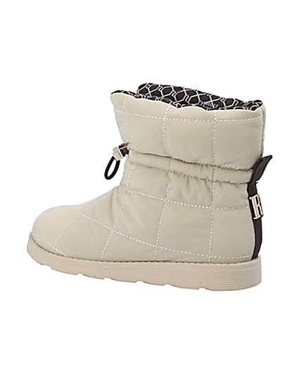 360 degree animation of product Girls cream RI puffer snow boots frame-5