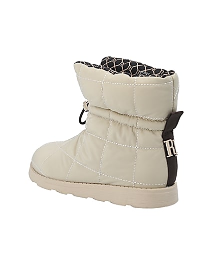 360 degree animation of product Girls cream RI puffer snow boots frame-6
