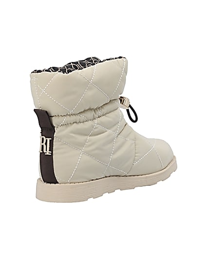 360 degree animation of product Girls cream RI puffer snow boots frame-12