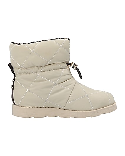 360 degree animation of product Girls cream RI puffer snow boots frame-15