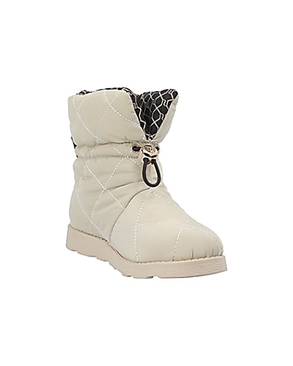 360 degree animation of product Girls cream RI puffer snow boots frame-19