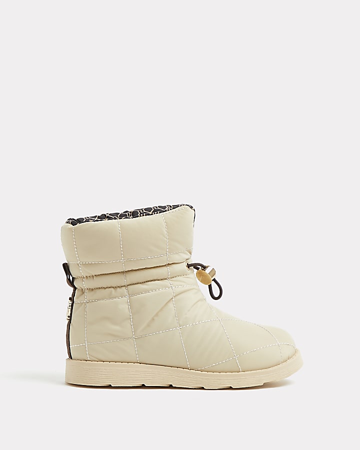 Girls cream RI puffer snow boots