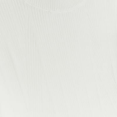 Girls cream rib high neck jumper River Island