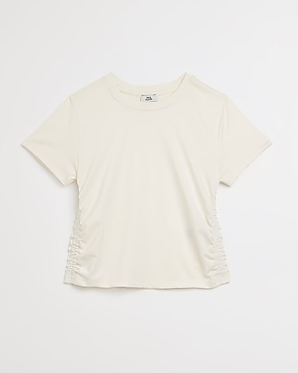 Girls cream ruched top