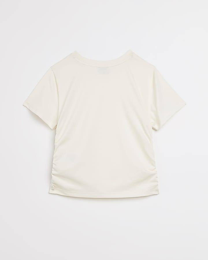 Girls cream ruched top