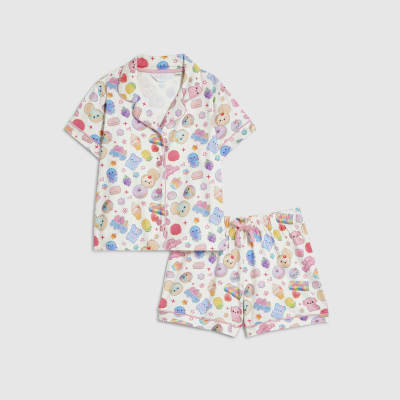 Girls Cream Squishy Print Pyjamas