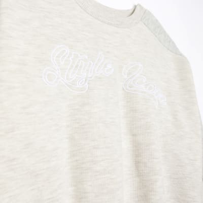 Girls cream sweatshirt and joggers set River Island