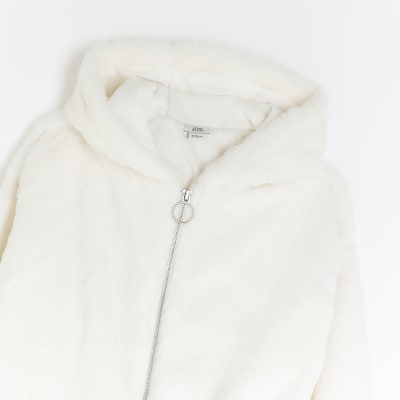 Faux fur hotsell hoodie with zip