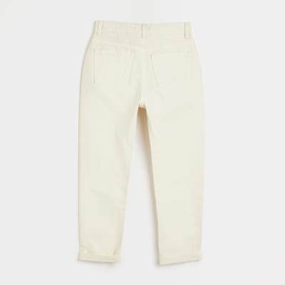 Girls ecru Mom jeans