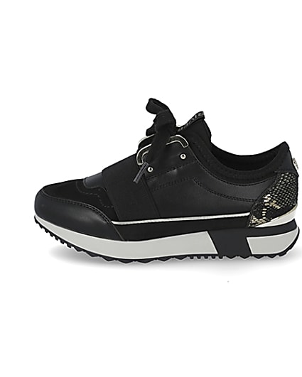360 degree animation of product Girls elasticated runner trainers frame-6