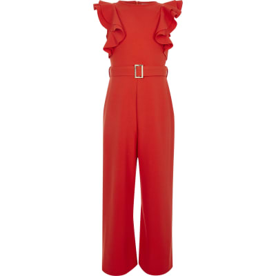girl red jumpsuit