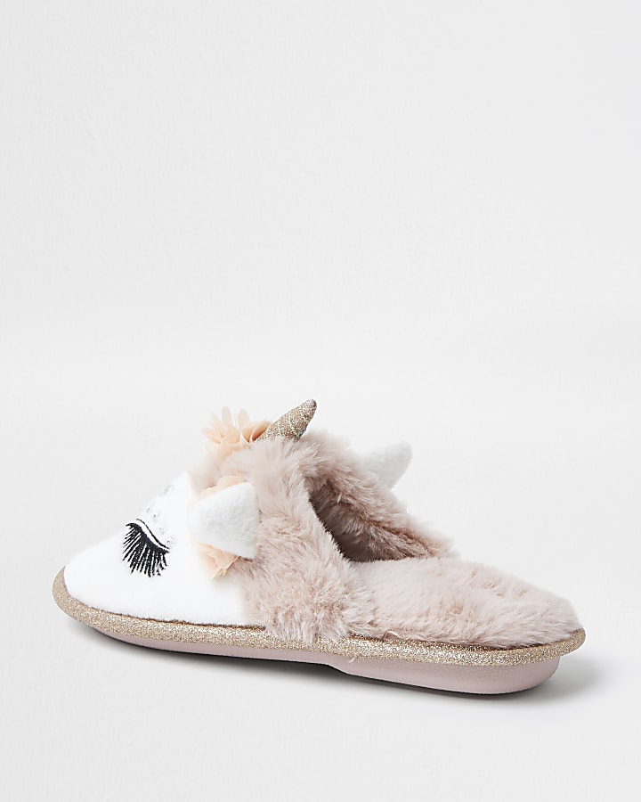 Girls glam unicorn slippers