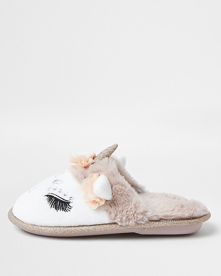 Girls glam unicorn slippers