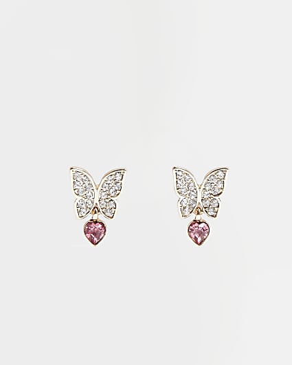 Girls Gold colour Butterfly Drop earrings
