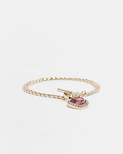 Girls gold colour heart chain bracelet