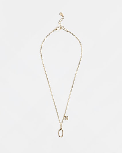Girls Gold colour Initial 'O' Necklace