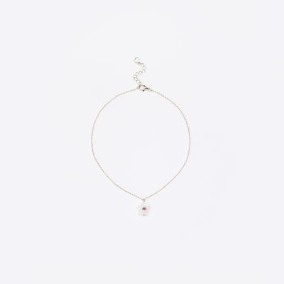 Girls Gold coloured Flower Charm Necklace