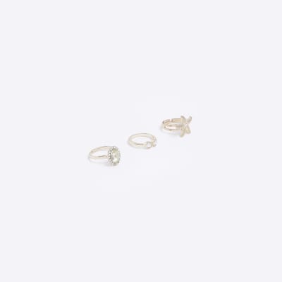 Girls Gold coloured Star Fish Rings Multipack